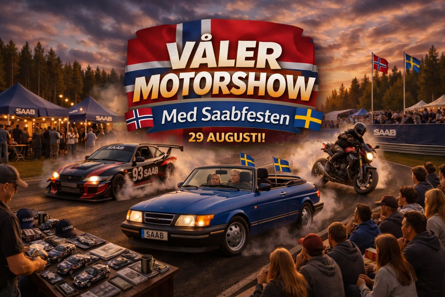 Saabfesten - Våler Motorshow 29 Augusti